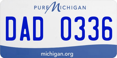 MI license plate DAD0336