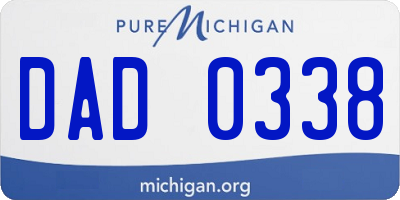 MI license plate DAD0338