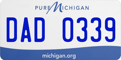 MI license plate DAD0339