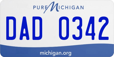 MI license plate DAD0342
