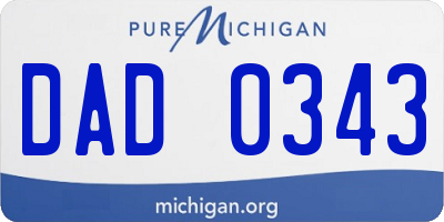 MI license plate DAD0343
