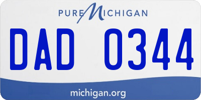 MI license plate DAD0344