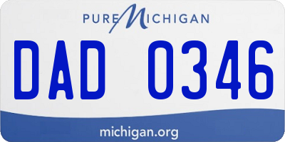 MI license plate DAD0346
