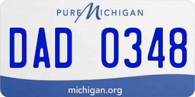 MI license plate DAD0348