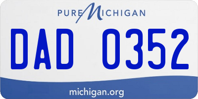 MI license plate DAD0352
