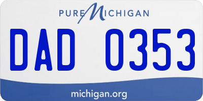 MI license plate DAD0353