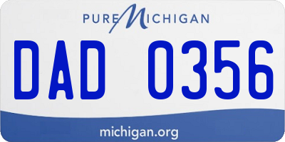 MI license plate DAD0356