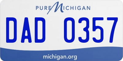 MI license plate DAD0357