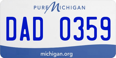 MI license plate DAD0359