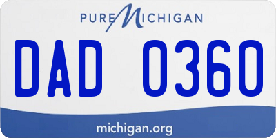 MI license plate DAD0360
