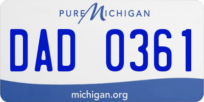 MI license plate DAD0361