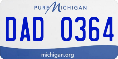 MI license plate DAD0364