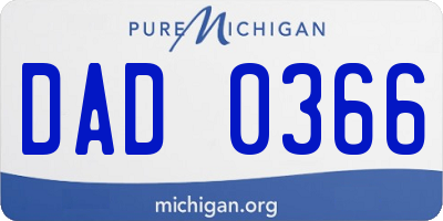 MI license plate DAD0366