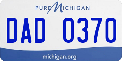 MI license plate DAD0370