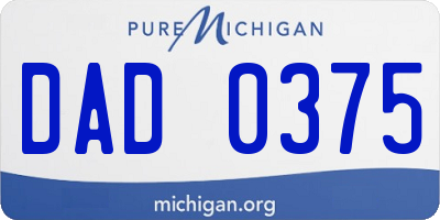 MI license plate DAD0375