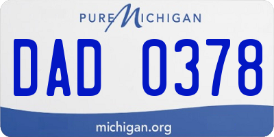 MI license plate DAD0378