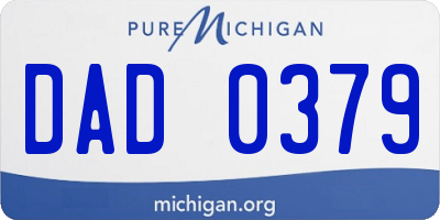 MI license plate DAD0379
