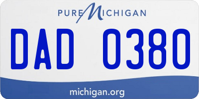 MI license plate DAD0380