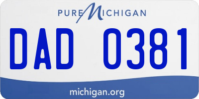 MI license plate DAD0381