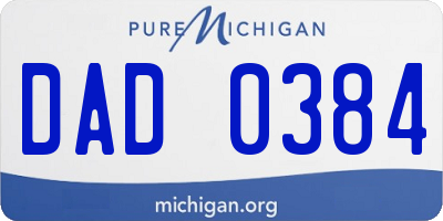 MI license plate DAD0384