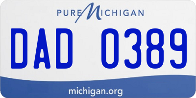 MI license plate DAD0389