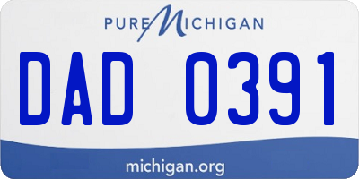MI license plate DAD0391