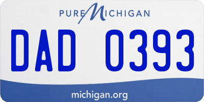 MI license plate DAD0393