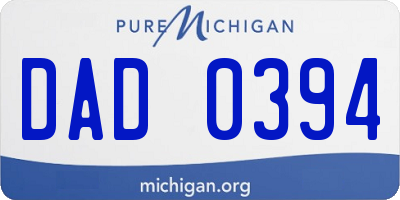 MI license plate DAD0394