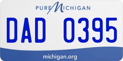 MI license plate DAD0395