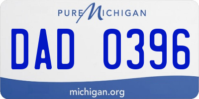 MI license plate DAD0396