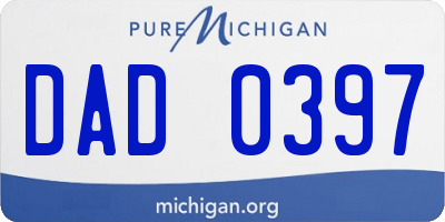 MI license plate DAD0397