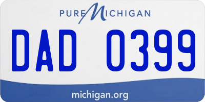 MI license plate DAD0399