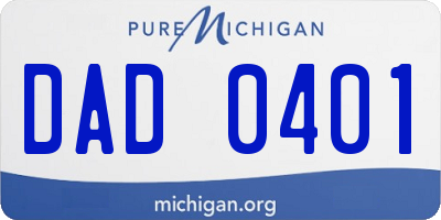 MI license plate DAD0401