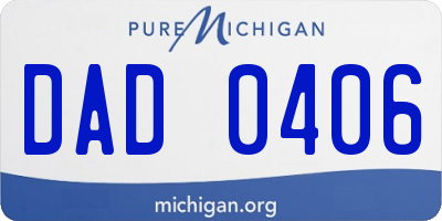 MI license plate DAD0406
