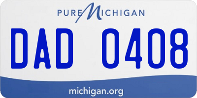 MI license plate DAD0408