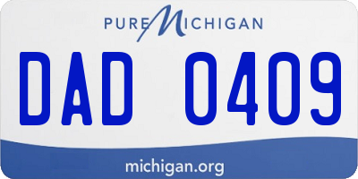 MI license plate DAD0409