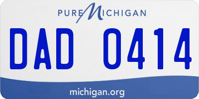 MI license plate DAD0414