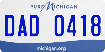 MI license plate DAD0418