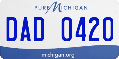 MI license plate DAD0420