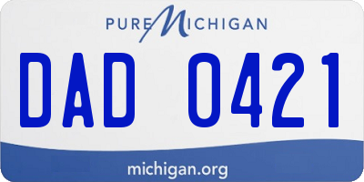 MI license plate DAD0421
