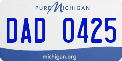 MI license plate DAD0425