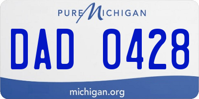MI license plate DAD0428