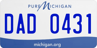 MI license plate DAD0431