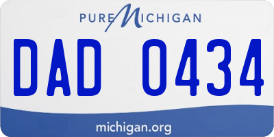 MI license plate DAD0434