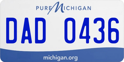 MI license plate DAD0436
