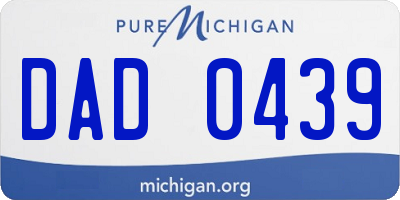 MI license plate DAD0439