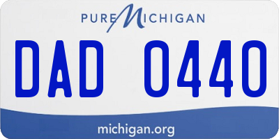 MI license plate DAD0440
