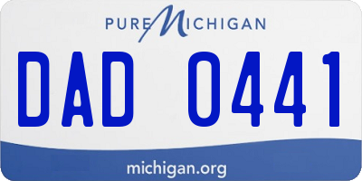MI license plate DAD0441