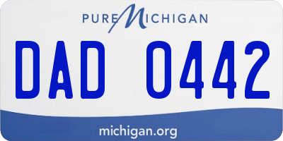 MI license plate DAD0442