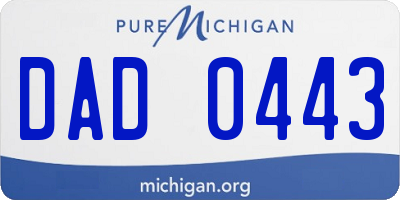MI license plate DAD0443